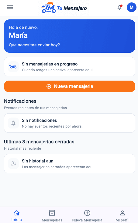 Home de Tu Mensajero